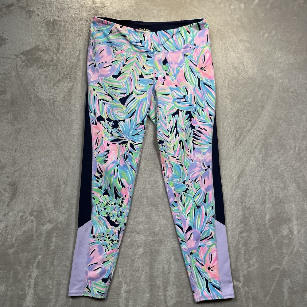 Lilly Pulitzer Leggings Luxletic Weekender Multicolor Size Large UPF 50+